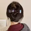 Presilha de bico de pato marrom de cachorro coreano, presilha elegante para coque torcido, presilha de cabelo volumizadora para a parte de trás da cabeça, acessório de cabelo de alta qualidade