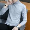 Promoção Principal de Exportação Em Estoque 25 Suéter Básico Masculino de Inverno Slim Gola Alta Cor Sólida Malha Masculina Fio Cardado Tendência