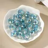 [Fluorescente] Mar de Flores Furo Reto Contas Redondas 16mm Contas Artesanais DIY Pulseira Corrente de Mão Acessórios para Bolsa