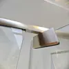 Fabricante Marco Estrecho Aleación de Aluminio Cuadrado Sala de Ducha Separación Seco y Húmedo Baño Puerta Plana Mampara de Cristal Baño