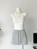 Conjunto deportivo de sudadera gris para mujer, nuevo estilo de primavera, chaqueta cárdigan, falda bonita, conjunto completo estilo coreano para OOTD