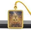 Tangka de Oro Semi-Pintado a Mano Montaña Jiuhua Bodhisattva Ksitigarbha Santo Patrón Colgante de Tangka Collar de Buda Portátil Venta al por Mayor