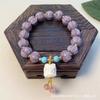 Pulsera de esmalte morado de montaña crepuscular para mujer, templo con fluorita natural, pulsera de danza del león, lugar escénico, joyería Wen play, explosiones al por mayor