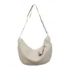Bolsa de Dumpling Listrada de Moda de Nicho Estilo Coreano para Mulheres, Grande Capacidade, Bolsa Casual para o Dia a Dia, Bolsa de Ombro Transversal para Estudantes