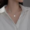 Colar de botão elegante de personalidade simples e versátil de prata esterlina 925, corrente de clavícula, design de luxo leve e sofisticado, senso de nicho