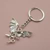 Llavero Dragón Volador Aleación Bronce Antiguo Color Plata Colgante Espada 3D Encanto para Bolso Shein Temu Aliexpress Amazon