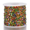 Cadena de goteo de labio de acero inoxidable cadena de cuentas de esmalte de colores cadena de acero de titanio chapada en oro al vacío collar diy