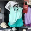 Conjunto de Chaleco Transpirable de Verano con Sensación de Hielo de Secado Rápido sin Mangas para Niños Mayores, Nuevo Conjunto Deportivo de Dos Piezas para Niños y Niñas