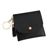 Bolsa de Monedas Sencilla para Mujer con Borla, Bolso de Mano Personalizado, Tarjetero con Hebilla Personalizada, Porta Credencial Colgante, Estuche de Cuero con Múltiples Ranuras para Tarjetas