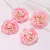 Flor de hibisco borde ardiente cabeza de flor de rosa material para manualidades DIY material hecho a mano flor artificial flor de seda accesorio para tocado de hanfu pasador