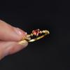 Anillo de Corazón de Diamante Rojo de Plata de Ley S925 Estilo Japonés Estilo Regalo Anillo de Mejor Amiga Anillo de Cola J7280