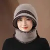 Gorro de Invierno para Mujer de Piel de Conejo Gorro de Lana Tejido para Madres de Mediana Edad y Mayores y Abuelas Gorro de Algodón Cálido para Exteriores con Forro de Felpa para Personas Mayores