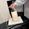 Bolso Pequeño Casual Simple Estilo Coreano con Textura de Piedra para Mujer 2025 Nueva Moda Bolso de Hombro Cubo para Viajes Diarios Bolso para Teléfono Móvil