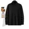 Comércio exterior transfronteiriço quente masculino outono e inverno gola média gola alta cor sólida manga longa casual folgado moletom camiseta