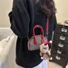 Nueva Bolsa Infantil de Color Contrastante Pied de Poule Bolso de Mano Moda Muñeco de Navidad Bolso de Bolos Bolso Cruzado Padre-Hijo