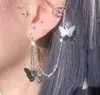 Europeu e Americano Venda Quente Transfronteiriça Clipe de Osso da Orelha com Franja Longa Corrente Punk Personalizada Brincos de Clipe de Orelha Brincos de Estilo Frio
