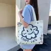 Bolsa de Lona de Dibujos Animados Hecha a Medida para Estudiantes, Bolso de Hombro de Gran Capacidad con Logo Estampado Personalizado, Bolsa de Lona Resistente y Duradera