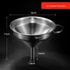 Funil Doméstico Diâmetro Grande e Pequeno Grau Alimentício Aço Inoxidável 304 Funil com Malha Filtrante Cozinha Óleo Despejar Funil para Vinho