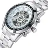 Explosions ganador reloj mecánico automático para hombre acero fino esfera grande Reloj para Hombres de Negocios 340 hueco luminoso