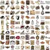 100 Peças de Adesivos Cartoon Estética Retro Academia Escura para Decorar Celulares, Guitarras, Skateboards, Adesivos de PVC à Prova d'Água Atacado