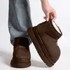Pantuflas de invierno para mujer, nuevo estilo 2026, para usar en exteriores, de felpa, con suela gruesa, antideslizantes, forradas de polar, cálidas botas de nieve