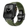 Pulseira de Silicone Estilo Granada Adequada para iWatch S11 Ultra Apple 8910 Fivela de Aço Inoxidável Cortável Pulseira de Pulso