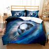 Funda nórdica con estampado digital de fútbol de acuarela, adecuada para decoración de ropa de cama de niños y niñas.