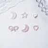 Joias para Unhas Artísticas de Estrela de Cinco Pontas Lua Arco com Pérola Oca Diamante de Resina Capa de Celular Acessórios de Unha Vestíveis DIY