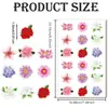 18 Adesivos/Folha de Adesivos de Flores de Formato Especial: Lírio, Rosa, Jasmim, Hortênsia, Adesivos Decorativos Escolares