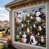 Decorações de Halloween Fantasma Abóbora Adesivos Estáticos Transfronteiriços Halloween Desenho Animado Fofo Morcego Aranha Adesivos de Vidro