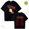 Camiseta Masculina de Manga Curta Estampada com Novo Design de Verão, Gola Redonda, Moda Casual Solta, Tops Masculinos