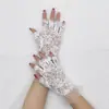 Luvas de renda com proteção solar de verão curtas femininas elásticas de seda gelada finas de meio dedo para dirigir cobertura de cicatriz tatuagem