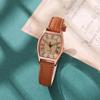 Espejo de Barril de Vino Superficie Simple Aleación Transmisión en Vivo Reloj para Mujer Impermeable Reloj de Cuarzo Casual Cuadrado Correa de Cuero Reloj para Estudiante Reloj de Pulsera