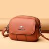 Bolso Pequeño para Mujer 2021 Nuevo Casual Versátil Gran Capacidad Multicapa Textura de Cuero Genuino Bolso de Hombro Único Cruzado para Mujer