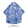 Camisa de manga corta con grafiti de Luffy para hombre, de verano, fina, holgada, moderna, combinable, para parejas, de media manga