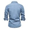 AIOPESON Camisas vaqueras 100% algodón para hombre, camisa vaquera gruesa de otoño de alta calidad para hombre, camisa vaquera informal con botones de color liso
