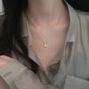 Collar con colgante de gota de agua geométrica de estilo japonés y coreano, diseño simple, pequeño diamante con destello único, cadena de clavícula para mujer, moda fría