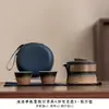 Juego de Té Japonés para Viaje al Aire Libre, Una Tetera y Dos Tazas, Juego de Té Kung Fu, Bolsa de Viaje para Coche, Recuerdo, Regalo de Fiesta Anual
