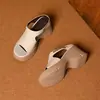 Sandalias de plataforma para mujer de cuero suave y suela gruesa, nuevo modelo de verano 2026, diseño de punta abierta y boca de pez, sandalias elegantes y de moda que aumentan la altura para uso en exteriores