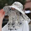 Chapéu de Sol Novo 2025 com Aba Grande Feminino de Verão para Bicicleta com Cobertura Facial Anti-Ultravioleta Chapéu de Sol com Aba Grande Chapéu Fresco para Colheita de Chá