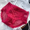 [Rojo Ancola] 880# Ropa Interior Roja Grande de Año Nuevo Malla de Encaje Seda de Hielo Ropa Interior Roja