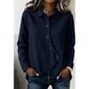 Amazon Europa y América Transfronterizo Colección Otoño 2026 Moda Femenina Casual Color Sólido Waffle Irregular Camisa de Manga Larga