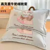 Funda de Almohada de Terciopelo de Leche Engrosada 48X74cm Paquete Doble Invierno para Niños y Adultos Funda Interior para Almohada Individual del Hogar