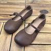 Zapatos de Cuero Genuino de Una Sola Capa Platinum Disi Nuevos Zapatos para las Cuatro Estaciones Punta Redonda Planos de Punta Única Piel de Vaca Suave Mate Zapatos para Mujer