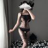 Comércio Exterior Roupa Íntima Feminina Sexy Meias de Seda Alça Sexy Perspectiva Tubinho Top Pontos Ondulados Meia-calça Peça Única Abertura na Virilha Tentação