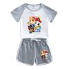 Traje de verano para bebé de niño y niña de dibujos animados del equipo Wang Wang, nuevo para niños, de algodón, manga corta, shorts, delgado de dos piezas, fino