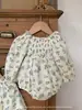 Roupas infantis Jenny, roupas de bebê, macacões de algodão grau A, macacão floral doce estilo coreano para bebês meninas, com detalhes intrincados