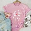 2024 tops de manga corta para mujer Amazon europeo y americano Día de San Valentín amor camiseta de manga corta para mujer