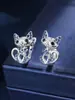 2026Temu Pendientes de Mujer de Venta Caliente Transfronteriza, Modernos, Sencillos, Dulces y Lindos con Forma de Gato, Clips para Orejas Chapados en Cobre Dorado con Circonita