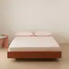 Sábana Ajustable de Algodón de Fibra Larga Antibacteriana Grado 10A, Funda de Cama Satinada de Algodón Puro de una Pieza, Protector de Colchón, Cubre Cama
